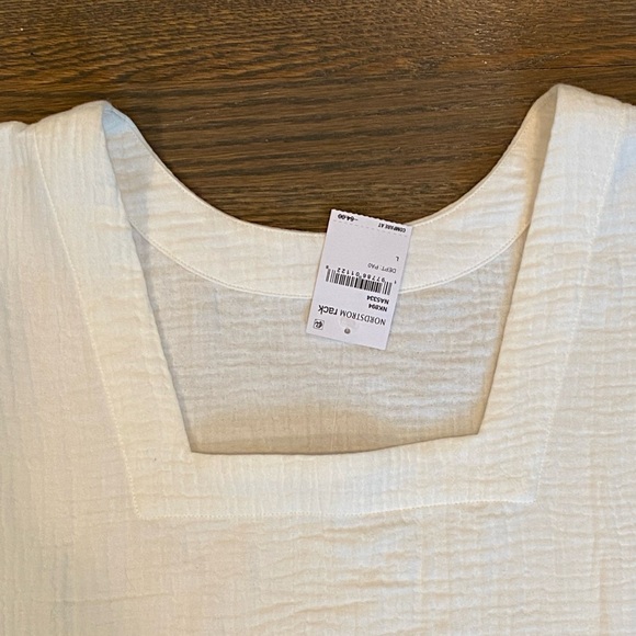 Madewell Joy short sleeve cotton Top in off~white size LARGE - Picture 7 of 8